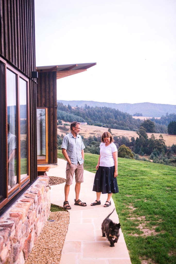 Peter & Robyn in front of the house.